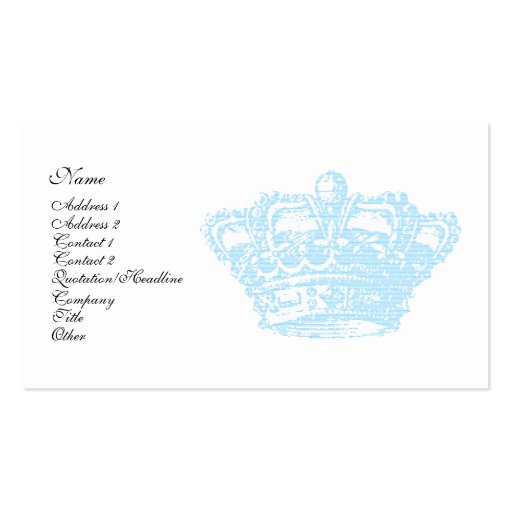 Blue Crown Business Card (front side)