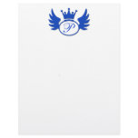 Blue Crown Monogram Stationery Letterhead