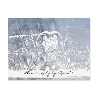 Blue Crumpled Chic RSVP postcard
