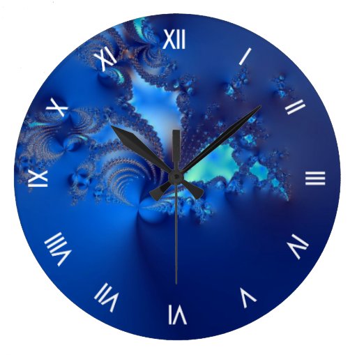 Blue Crystal Fractal Wall Clock Zazzle