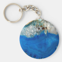 blue crystal keychain