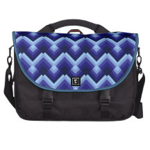 Blue crystal zig zag pattern laptop computer bag