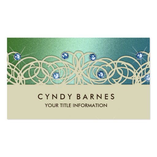 Blue Crystals and Lace Business Card