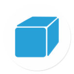 Blue cube round stickers