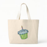Blue cupcake tote bags