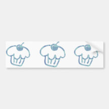 Blue Cupcake Bumper Sticker
