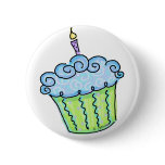 Blue cupcake pin