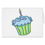Blue cupcake card