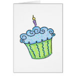 Blue cupcake greeting cards