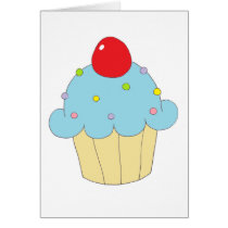 Blue Cupcake Card