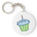 Blue cupcake key chain