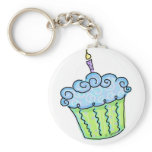 Blue cupcake keychains