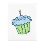 Blue cupcake post cards