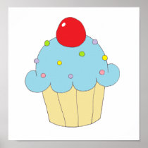 Blue Cupcake Poster