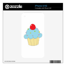 Blue Cupcake Skin For iPhone 4S