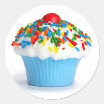Blue Cupcake Sticker