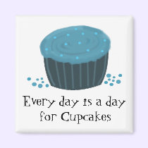 Blue Cupcake with Cute Saying magnets