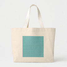 Blue-Curacao And-White-Polka-Dots Tote Bags