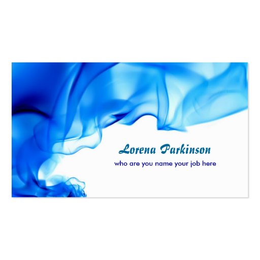 blue curls swirls business card (front side)