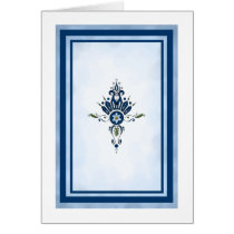 Blue Curly Cue Greeting Cards
