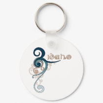 Blue Curly Swirl Idaho Keychain
