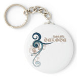 Blue Curly Swirl North Dakota Keychain