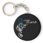 Blue Curly Swirl Rhode Island Keychain Dark