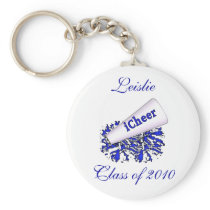 Blue Custom Cheerleader KeyChain