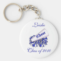 Blue Custom Cheerleader KeyChain