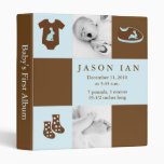 Blue Custom Photo Baby Clothes 3 Ring Binders