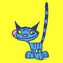 Blue Cute and Cool Kitty cartoon Women T-shirt by Lioness_Graphics Blue Cute and Cool Kitty cartoon Women T-shirt