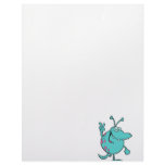 blue cute cartoon peace gesture alien dude letterhead