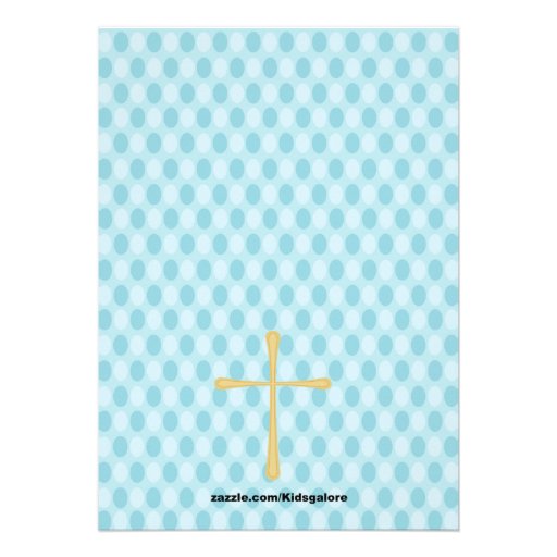 Blue Cute First  Communion Boy Invitation