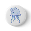 Blue Cute Jellyfish buttons
