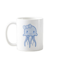 Blue Cute Jellyfish mugs