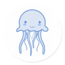 Blue Cute Jellyfish stickers