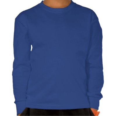 Blue Cute Robot With Heart Dark Kids Long Sleeve T-shirts