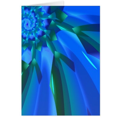 Blue/Cyan Flower Greeting Card by Blacknight