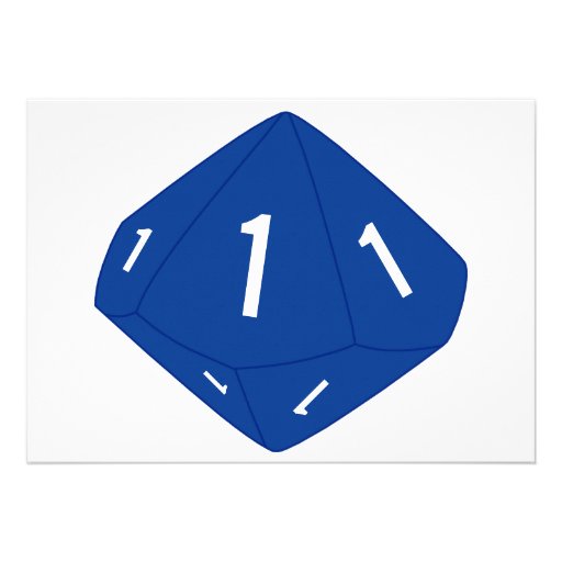 Blue D10 Table Number Card