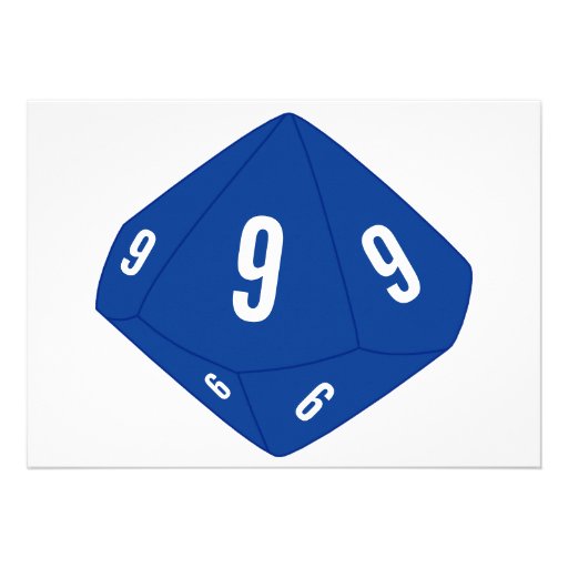 Blue D10 Table Number Card