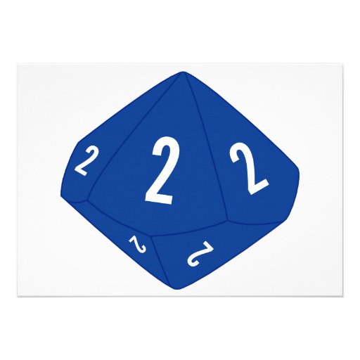 Blue D10 Table Number Card