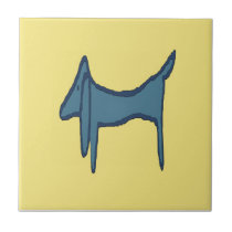 Blue Dachshund Abstract tiles