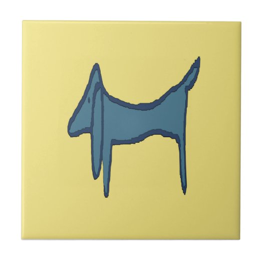 Blue Dachshund Abstract tiles