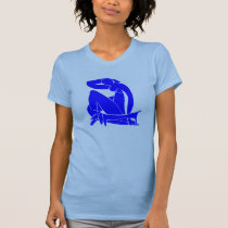 Blue Dachshund with Nude t-shirts