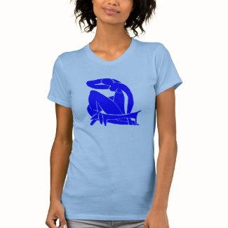 Blue Dachshund with Nude Tee Shirt