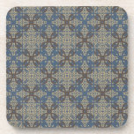 BLUE DAD FATHER ORNAMENTAL PATTERN DESIGN DECORATI cork coasters