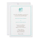 Blue dahlia simple elegance wedding invitation