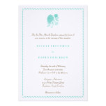 Blue dahlia simple elegance wedding invitation