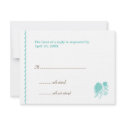 Blue dahlia wedding enclosure RSVP response card invitation