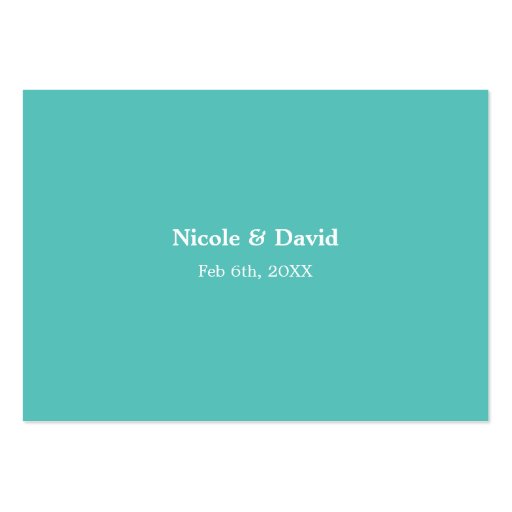 Blue dahlia wedding escort seating place cards business card template (back side)